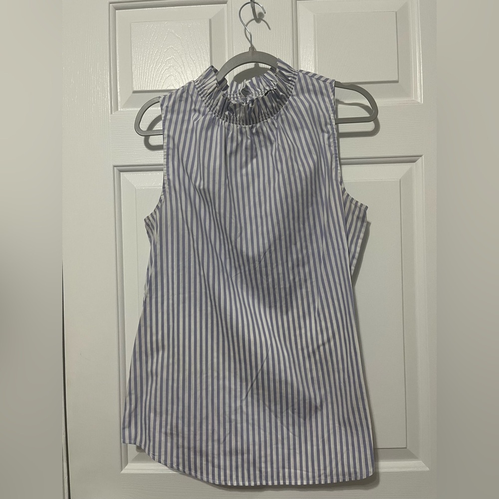 Banana Republic Blue and White Striped Blouse